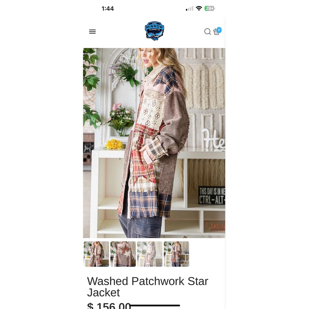 Oli &Hali Washed Patchwork Star Corduroy Jacket S – Plaid Flannel Boho Shacket R - Picture 13 of 16
